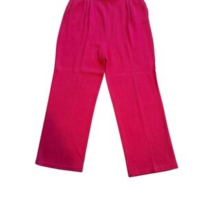 St. John Hot Pink Knit Wide-Leg Pants